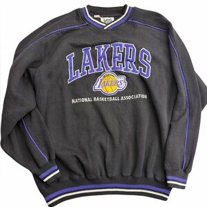 Lee Sport LA Lakers NBA Crewneck Sweatshirt Black Purple Men’s Large
